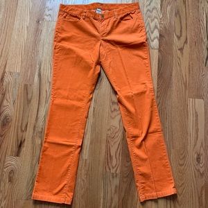 J. Crew City Fit Corduroy Pants SZ 33 Orange